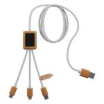 MP3359110 cable de carga 3 en 1 de pet reciclado con logotipo retroiluminado y estuche cuadrado de b 1