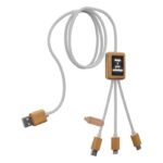 MP3359110 cable de carga 3 en 1 de pet reciclado con logotipo retroiluminado y estuche cuadrado de b 2