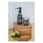 MP3359760 dispensador de jabon de manos de 200 ml y juego de velas aromaticas de 150 g con fragancia 2