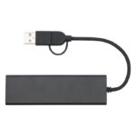 MP3360040 hub usb 20 de aluminio reciclado con certificacion rcs negro recycled aluminium 3