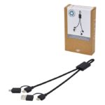 MP3360050 cable de carga rapida 6 en 1 de 45 w en aluminio reciclado con certificacion rcs negro rec 1
