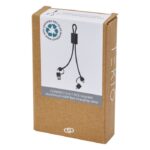 MP3360050 cable de carga rapida 6 en 1 de 45 w en aluminio reciclado con certificacion rcs negro rec 2