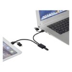 MP3360050 cable de carga rapida 6 en 1 de 45 w en aluminio reciclado con certificacion rcs negro rec 4