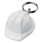 MP3363370 llavero de material reciclado con forma de casco protector blanco plastico hips reciclado 1