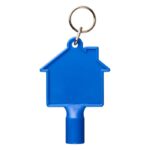 MP3363810 llavero de material reciclado con forma de casa azul plastico hips reciclado metal 2