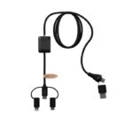 MP3411100 cable de carga 5 en 1 negro plastico pet reciclado plastico abs reciclado aluminio 4