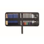 MP3411400 set dibujo 40 piezas en estuche negro rpet 1
