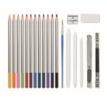 MP3411400 set dibujo 40 piezas en estuche negro rpet 4