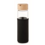 MP3412470 botella con tapa bambu 600 ml negro vidrio 1