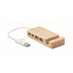 MP3413070 hub usb de 4 puertos de bambu natural bambu 1