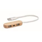 MP3421250 hub usb de 3 puertos natural bambu 1