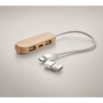 MP3421250 hub usb de 3 puertos natural bambu 2