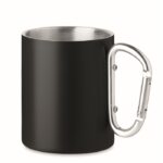 MP3421680 taza metalica doble 300 ml negro acero inoxidable 1