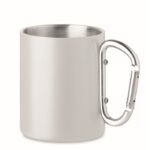 MP3421700 taza metalica doble 300 ml blanco acero inoxidable 1
