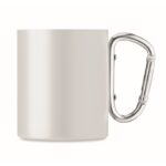MP3421700 taza metalica doble 300 ml blanco acero inoxidable 3