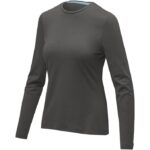 MPG115140 camiseta de manga larga ecologica de mujer ponoka gris punto de jersey sencillo 95 algodon 1