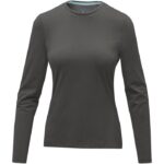 MPG115140 camiseta de manga larga ecologica de mujer ponoka gris punto de jersey sencillo 95 algodon 2