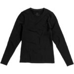 MPG115141 camiseta de manga larga ecologica de mujer ponoka negro punto de jersey sencillo 95 algodo 2