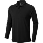 MPG115251 polo de manga larga para hombre negro punto pique 100 algodon bci 200 gm2 1