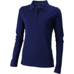 MPG115253 polo de manga larga para mujer azul punto pique 100 algodon bci 200 gm2 1