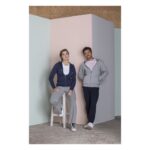MPG115323 sudadera con capucha y cremallera de mujer azul punto 80 algodon 20 poliester 300 gm2 2