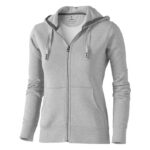 MPG115326 sudadera con capucha y cremallera de mujer gris punto 80 algodon 20 poliester 300 gm2 1