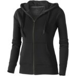 MPG115327 sudadera con capucha y cremallera de mujer negro punto 80 algodon 20 poliester 300 gm2 1