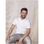 MPG115479 polo organico gots de manga corta para hombre blanco punto pique 100 algodon organico con 4
