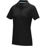 MPG115488 polo organico gots de manga corta para mujer negro punto pique 100 algodon organico con ce 1