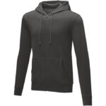MPG115515 sudadera con capucha y cremallera completa para hombre gris punto 50 algodon 50 poliester 1