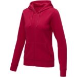 MPG115518 sudadera con capucha y cremallera completa para mujer rojo punto 50 algodon 50 poliester 2 1