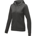MPG115523 sudadera con capucha y cremallera completa para mujer gris punto 50 algodon 50 poliester 2 1