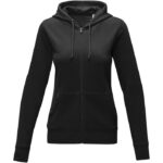 MPG115524 sudadera con capucha y cremallera completa para mujer negro punto 50 algodon 50 poliester 2