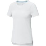 MPG115587 camiseta cool fit de manga corta para mujer en grs reciclado blanco malla con un acabado c 1