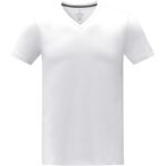 MPG115594 camiseta de manga corta y cuello en v para hombre blanco punto de jersey sencillo 100 algo 2