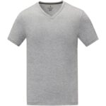 MPG115597 camiseta de manga corta y cuello en v para hombre gris punto de jersey sencillo 100 algodo 2