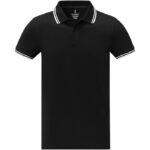 MPG115646 polo de manga corta con ribete para hombre negro punto pique 100 algodon bci 200 gm2 2