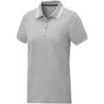 MPG115650 polo de manga corta con ribete para mujer gris punto pique 100 algodon bci 200 gm2 1