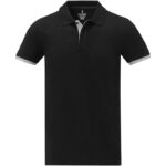 MPG115656 polo de manga corta de dos tonos para hombre negro punto pique 100 algodon bci 200 gm2 2