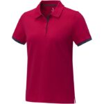 MPG115658 polo de manga corta de dos tonos para mujer rojo punto pique 100 algodon bci 200 gm2 1