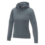 MPG115702 sudadera anorak con capucha con media cremallera para mujer gris punto 85 poliester 15 so 1
