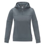 MPG115702 sudadera anorak con capucha con media cremallera para mujer gris punto 85 poliester 15 so 4