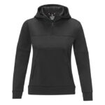 MPG115703 sudadera anorak con capucha con media cremallera para mujer negro punto 85 poliester 15 s 4