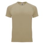 MPG115852 camiseta deportiva de manga corta para hombre marron claro punto entrelazado 100 poliester 1