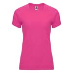 MPG115909 camiseta deportiva de manga corta para mujer rosa punto entrelazado 100 poliester 135 gm2 1