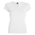 MPG115968 camiseta de manga corta para mujer blanco punto de jersey sencillo 94 algodon 6 elastano 2 1