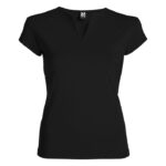 MPG115969 camiseta de manga corta para mujer negro punto de jersey sencillo 94 algodon 6 elastano 20 1