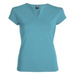 MPG115972 camiseta de manga corta para mujer azul punto de jersey sencillo 94 algodon 6 elastano 200 1