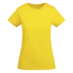 MPG116001 camiseta de manga corta para mujer amarillo punto de jersey sencillo 100 algodon organico 1