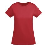 MPG116011 camiseta de manga corta para mujer rojo punto de jersey sencillo 100 algodon organico 175 1